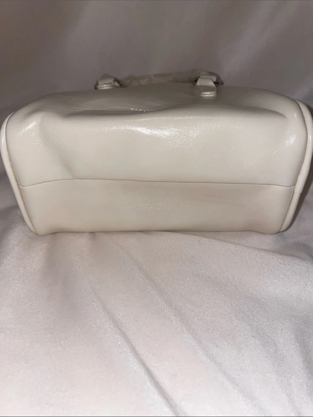 White Mini Bowling Bag Duffle Crossbody Handbag